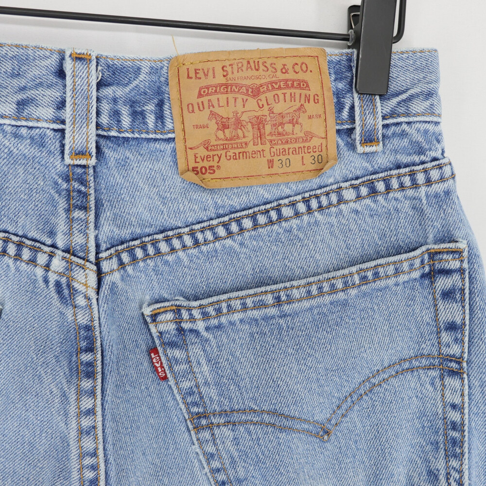 Vintage Levis 505 Jeans Mens 30x30 Blue Regular Fit Straight Leg Made In USA - Picture 7 of 14